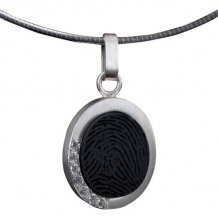 Afdruk hanger met ovale steen 786 zilver